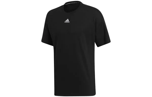 adidas M Mh 3S Tee Stripe Sports Training Round Neck Short Sleeve Black