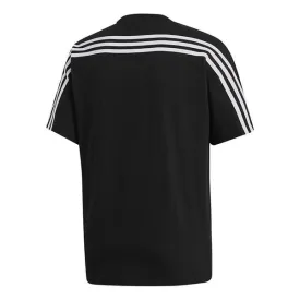 adidas M Mh 3S Tee Stripe Sports Training Round Neck Short Sleeve Black