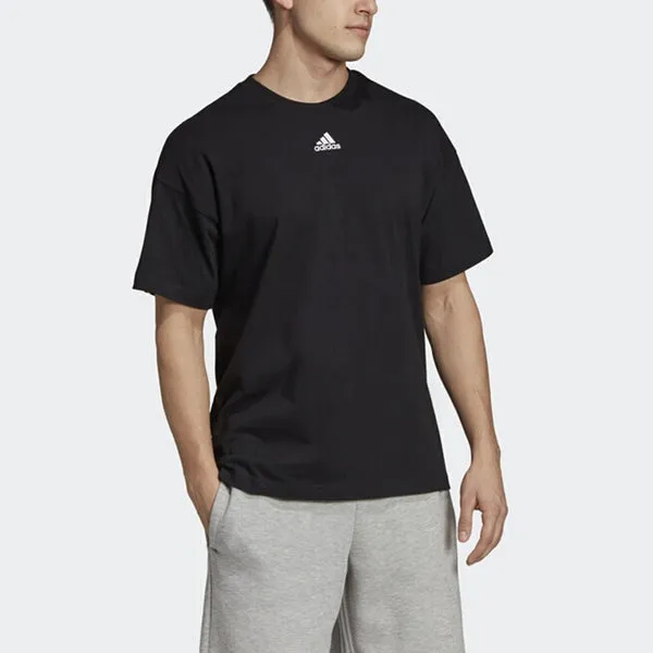 adidas M Mh 3S Tee Stripe Sports Training Round Neck Short Sleeve Black