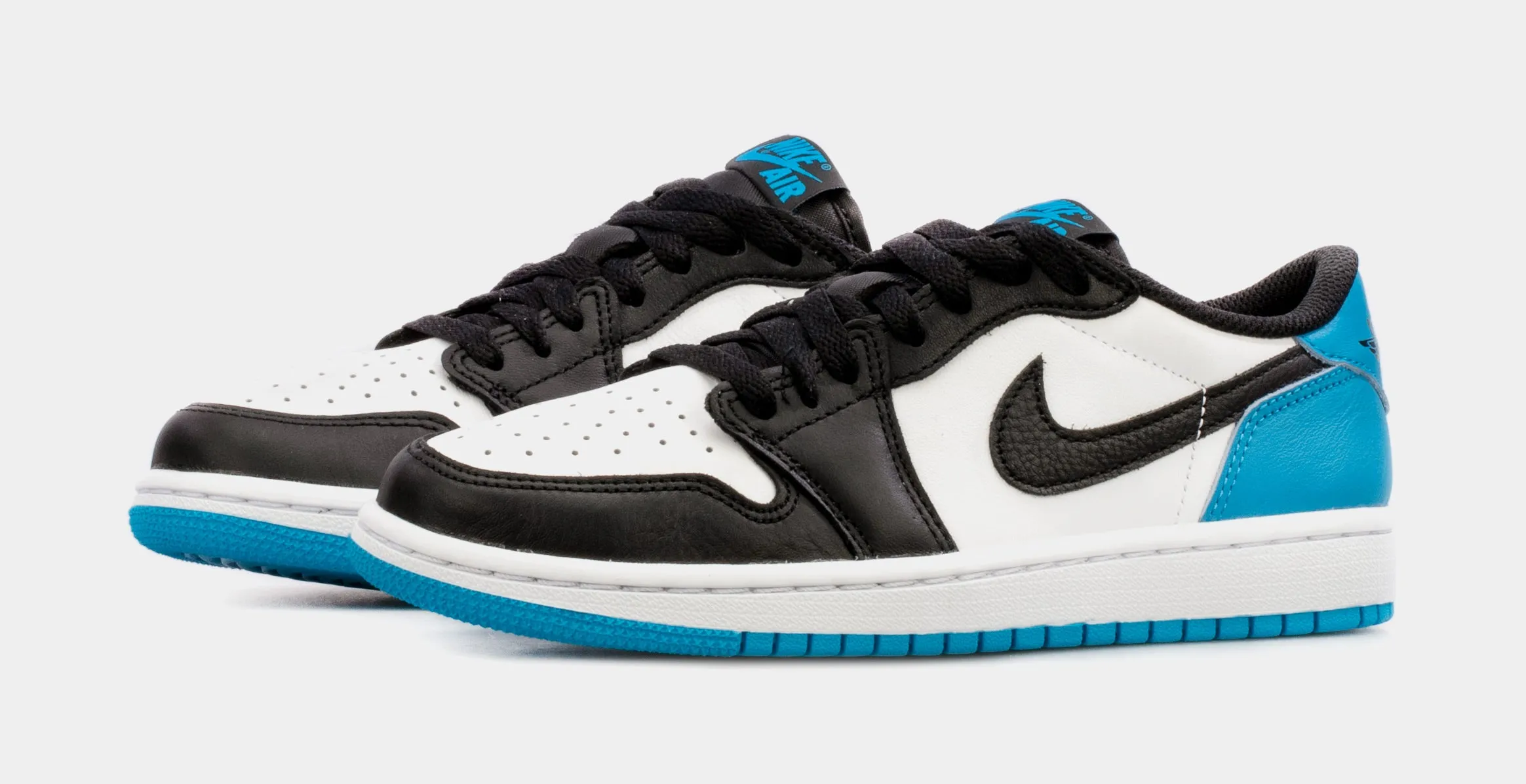 Air Jordan 1 Low Powder Blue Womens Lifestyle Shoes (Black/Blue) Free Shipping