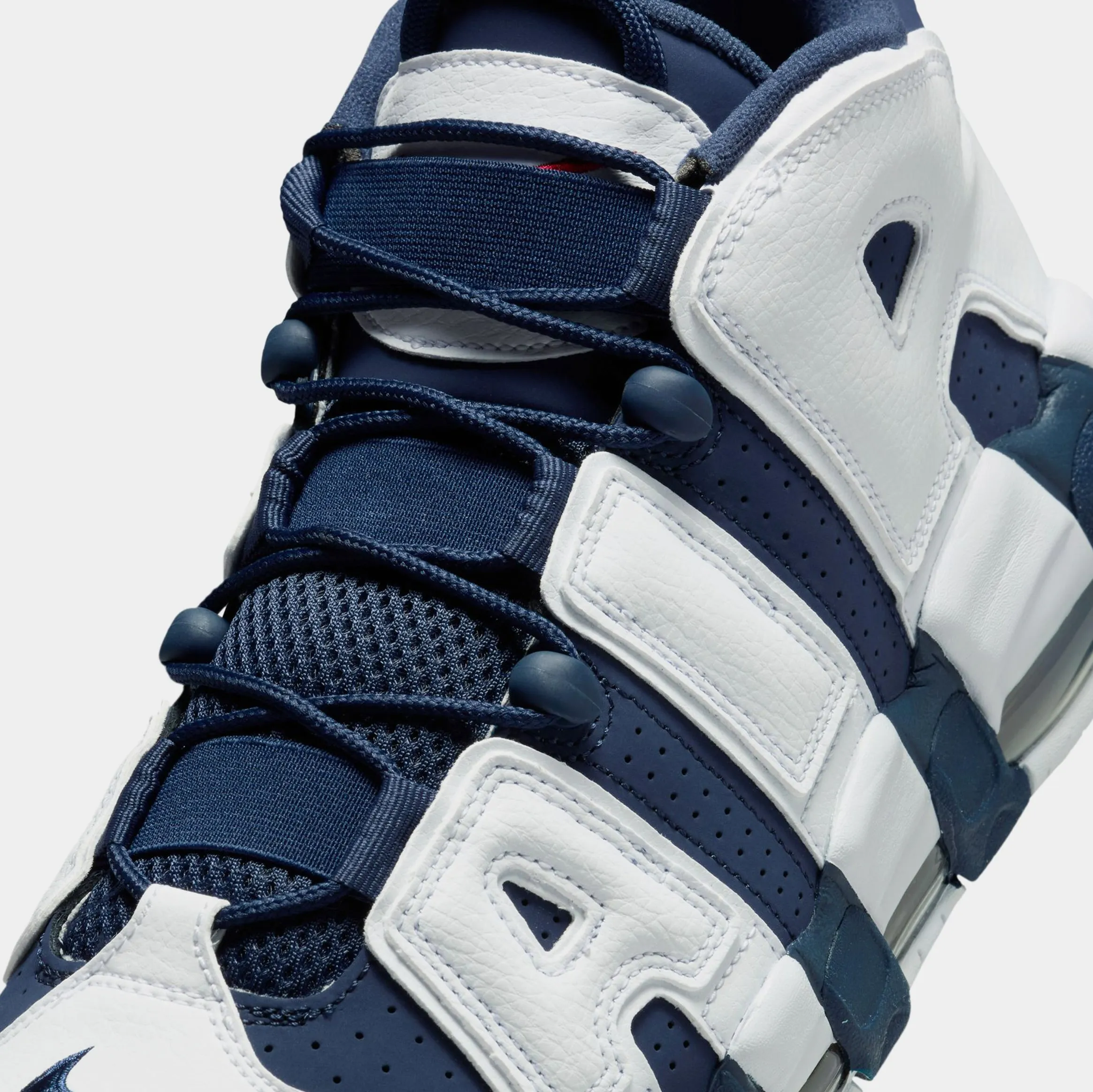 Air More Uptempo '96 Mens Basketball Shoes (White/Midnight Navy/Metallic Gold)