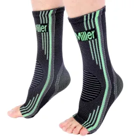 Ankle Brace Compression Support Sleeve for Plantar Fasciitis Achilles Tendonitis Foot Pain & Swelling GREEN