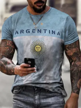 Argentina Sports Football Printed T-Shirt