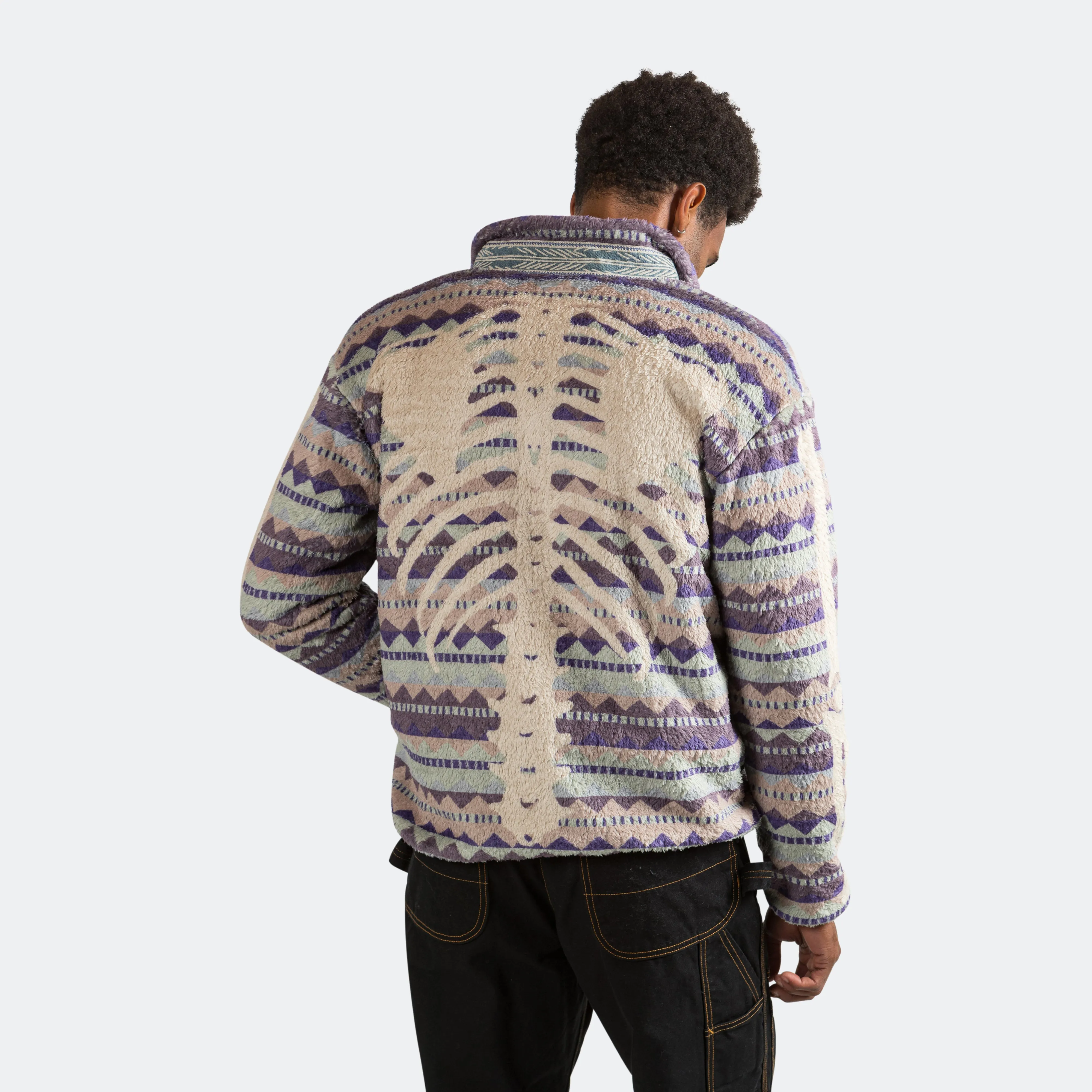 ASHLAND Stripe & BONE Fleece ZIP Blouson - Purple