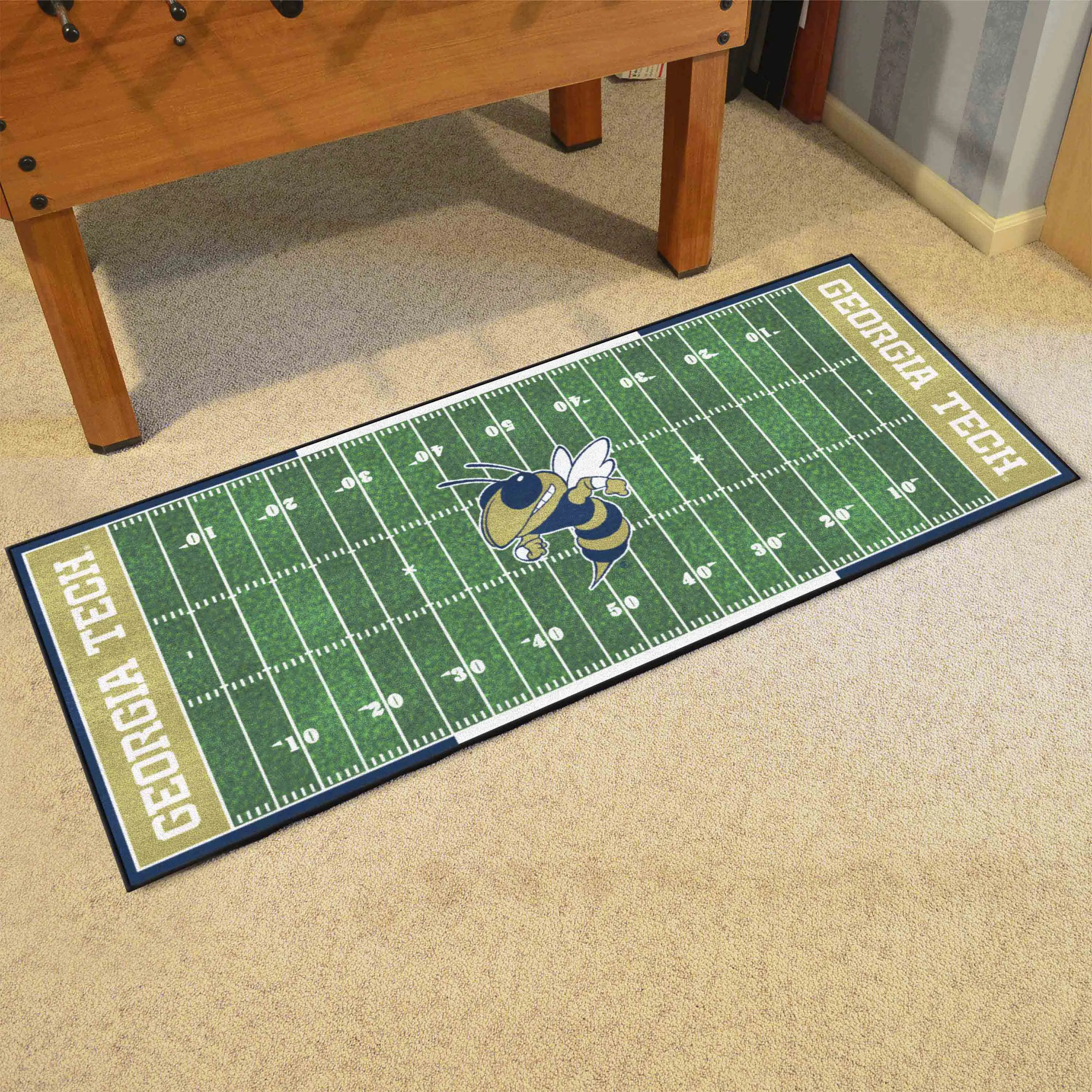 Georgia Tech Yellow Jackets Field Runner Mat - 30in. x 72in., Buzz