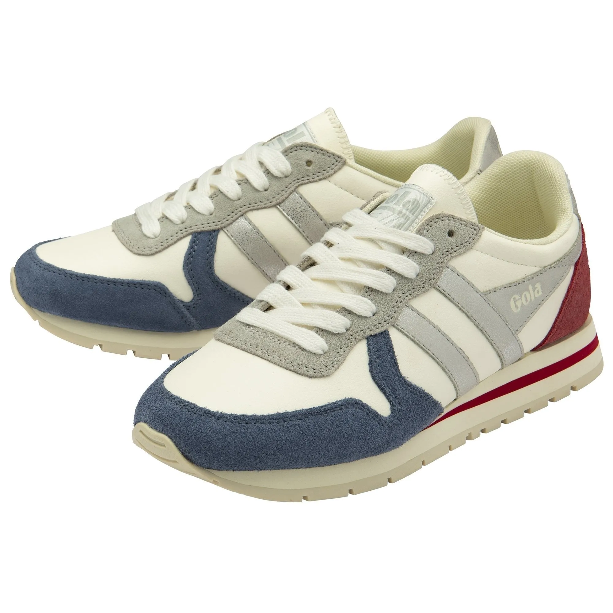 GOLA Daytona Quadrant Sneakers - OFF WHITE/MOONLIGHT/SILVER/RED