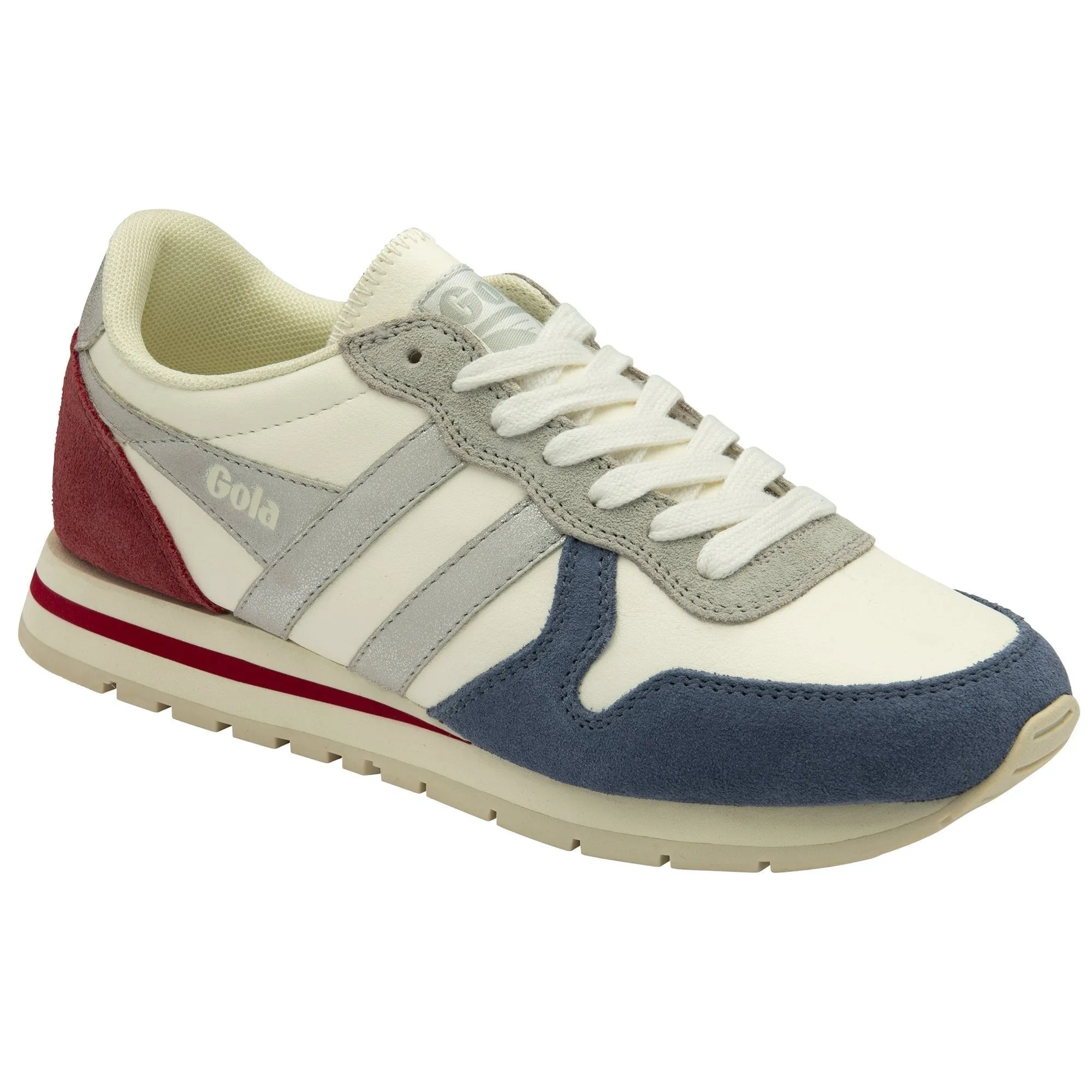 GOLA Daytona Quadrant Sneakers - OFF WHITE/MOONLIGHT/SILVER/RED