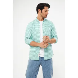 Green Ghingham Check Casual Shirt