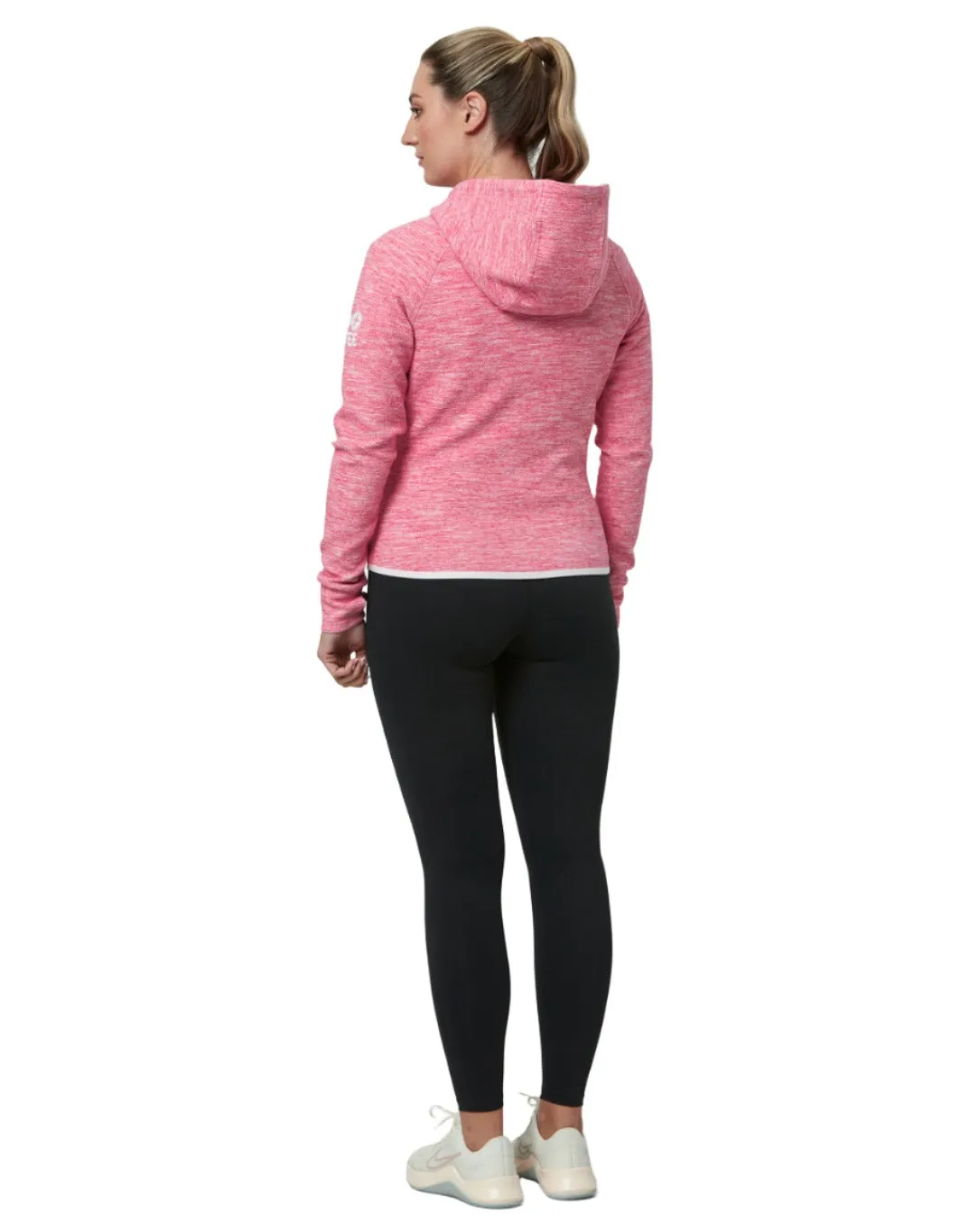 Gym Coffee Womens Fleck Hoodie Pink Fleck