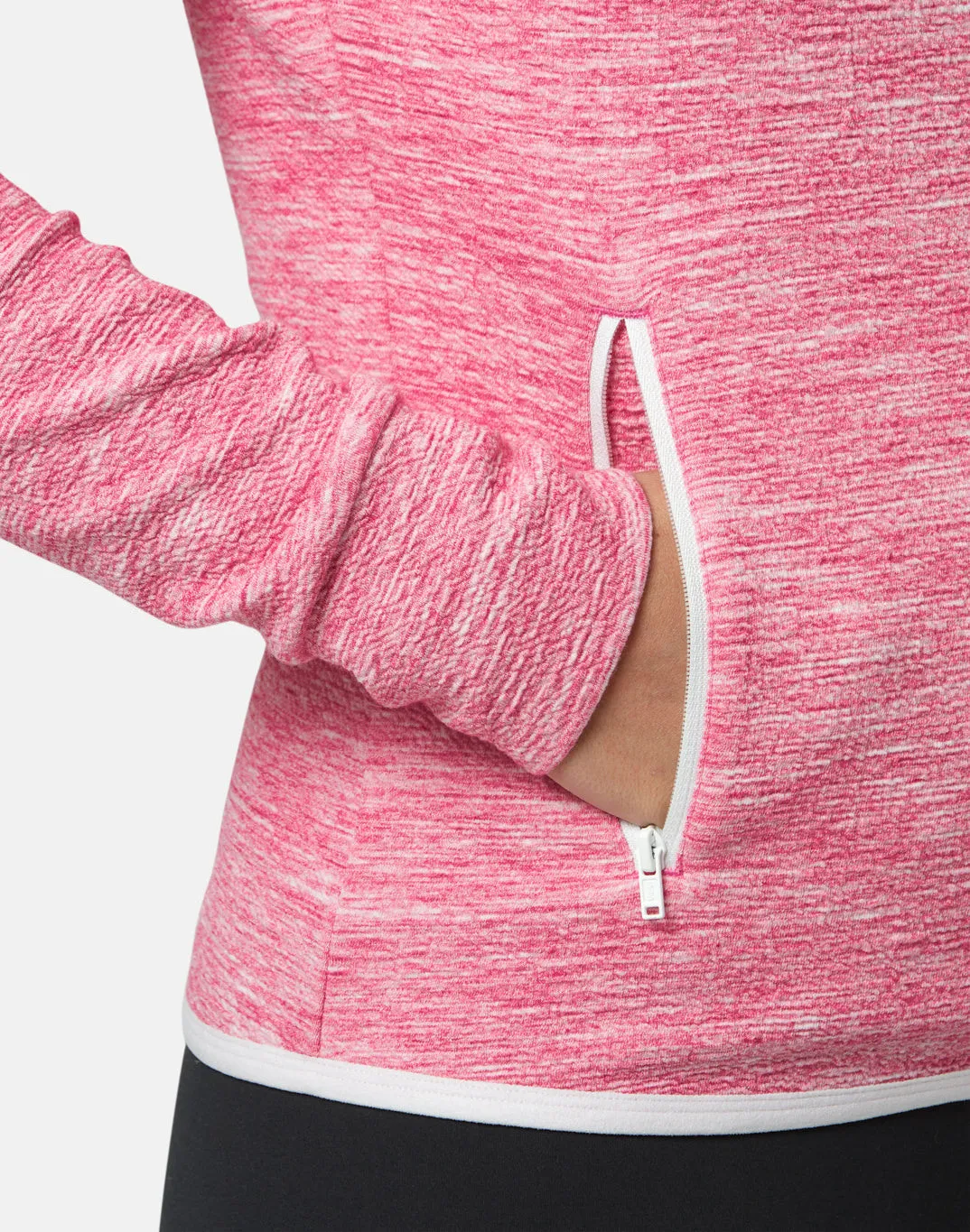 Gym Coffee Womens Fleck Hoodie Pink Fleck