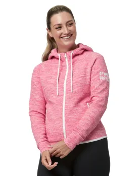 Gym Coffee Womens Fleck Hoodie Pink Fleck