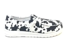 Gypsy Jazz "Milk It 2" Black & White Cow Slip-on Shoes