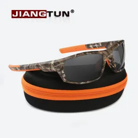 JIANGTUN Hot Trendy Camo Black Polarized Sunglasses Men Women Brand Designer Sports Sun Glasses UV400 Driving Gafas