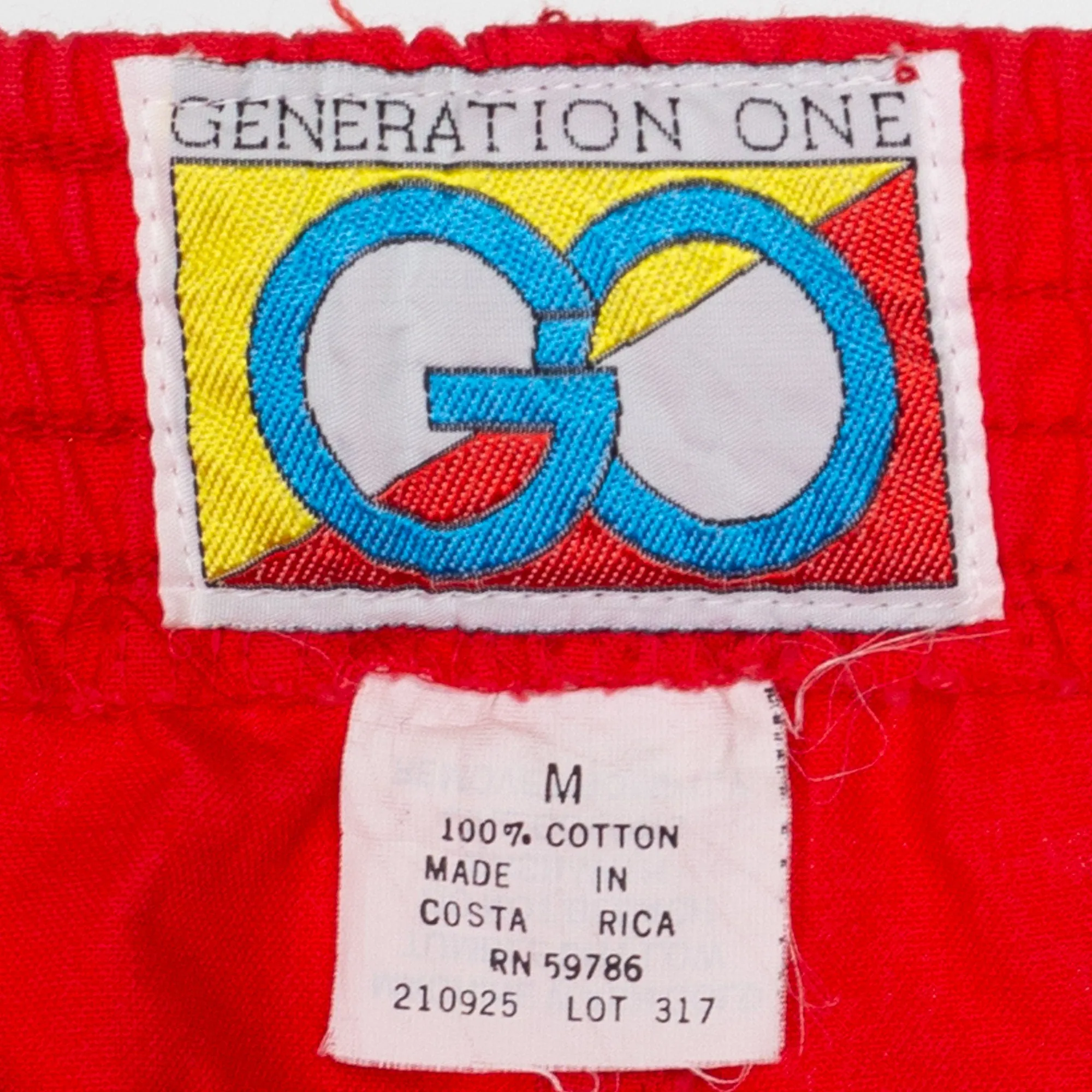 Medium 80s Red Color Block Shorts