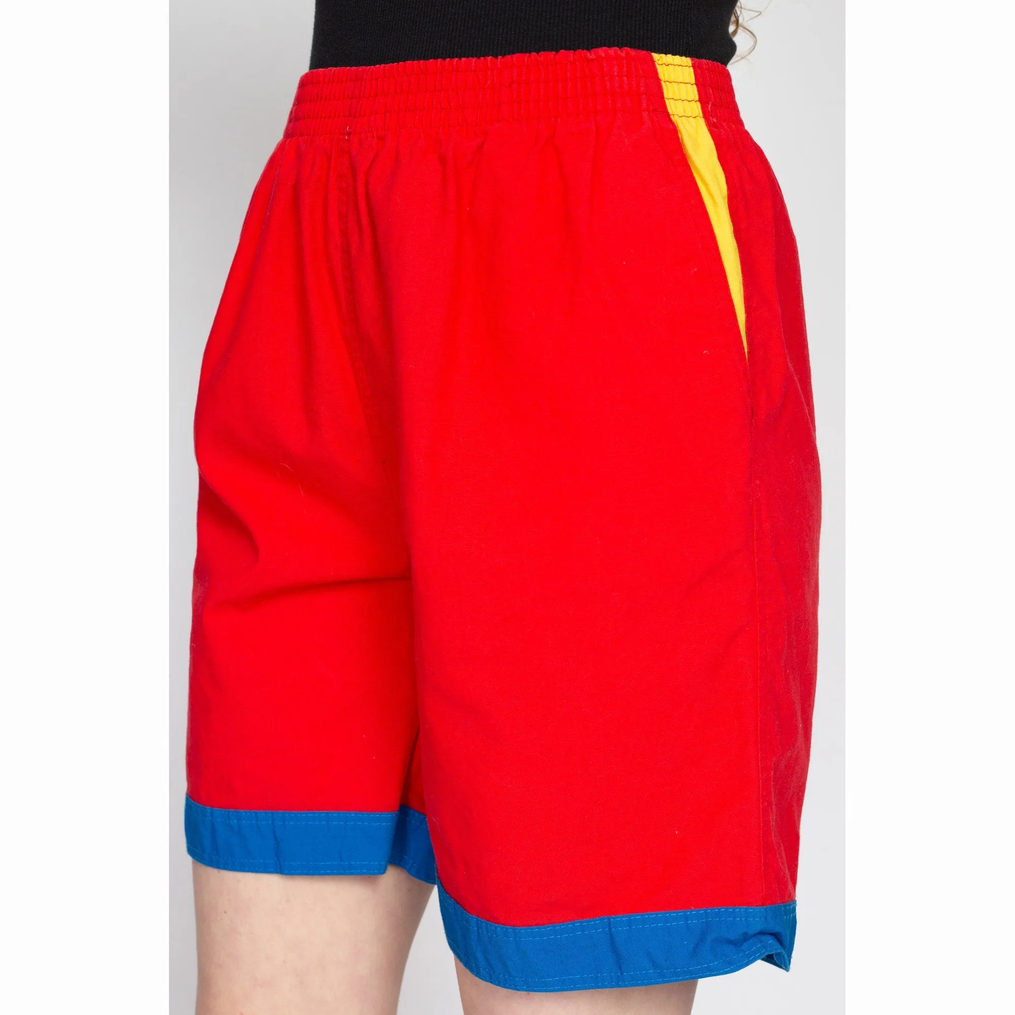 Medium 80s Red Color Block Shorts