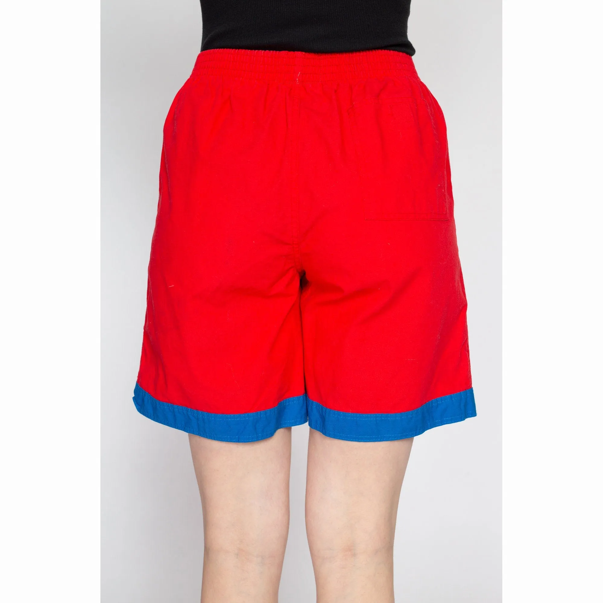 Medium 80s Red Color Block Shorts