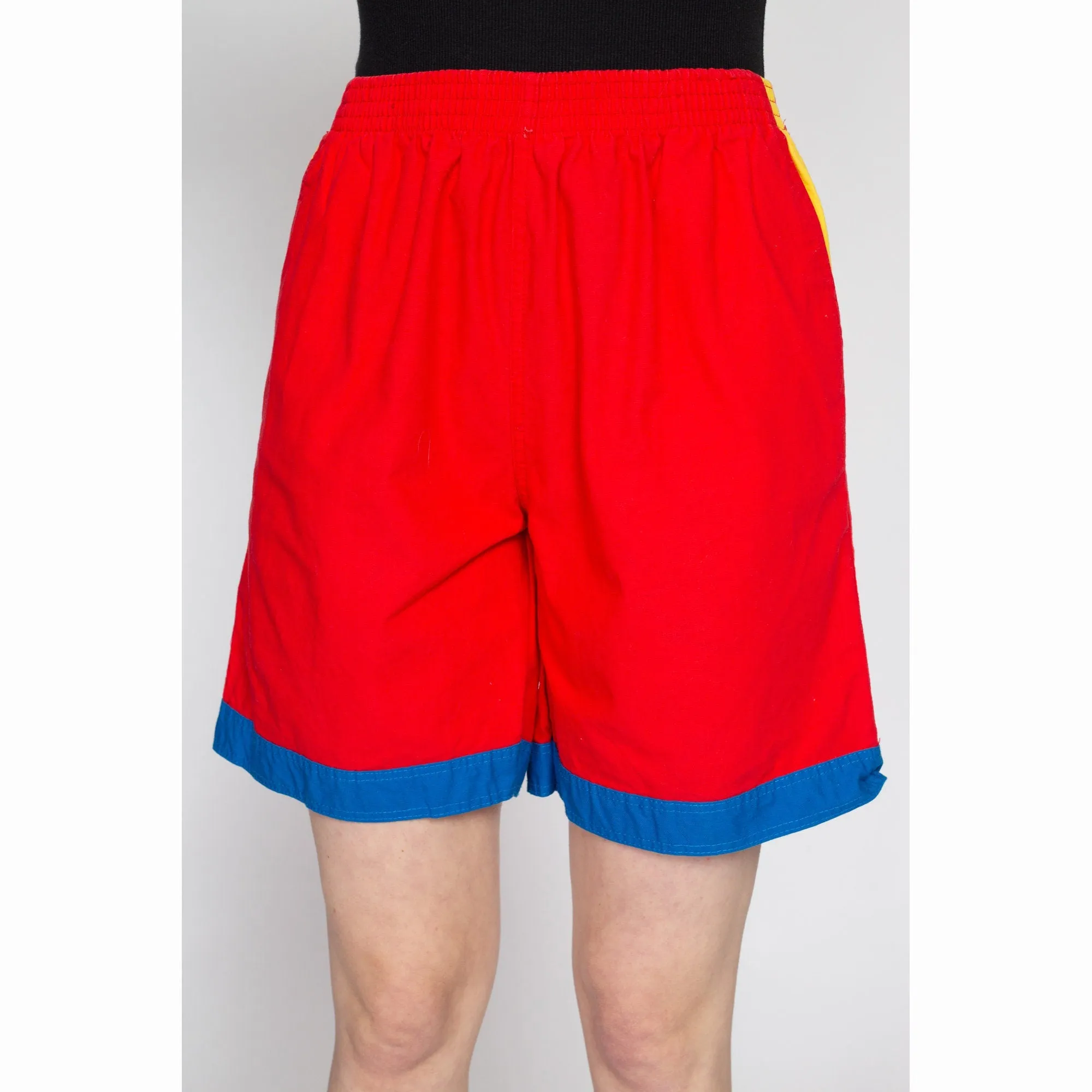 Medium 80s Red Color Block Shorts