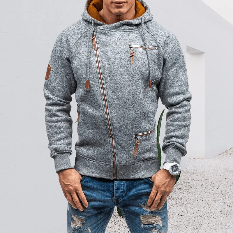 Men's Hooded Side Zip Cationic Sweatshirt