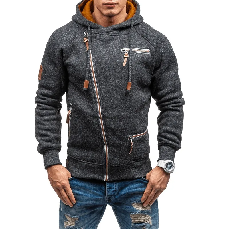 Men's Hooded Side Zip Cationic Sweatshirt