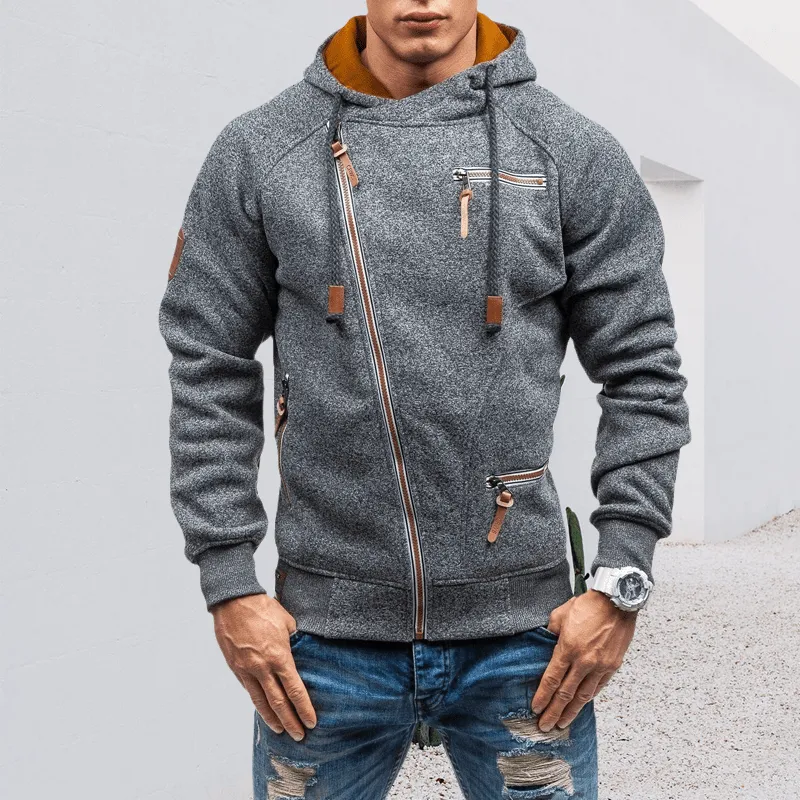 Men's Hooded Side Zip Cationic Sweatshirt