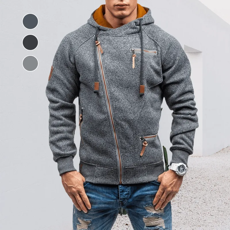 Men's Hooded Side Zip Cationic Sweatshirt