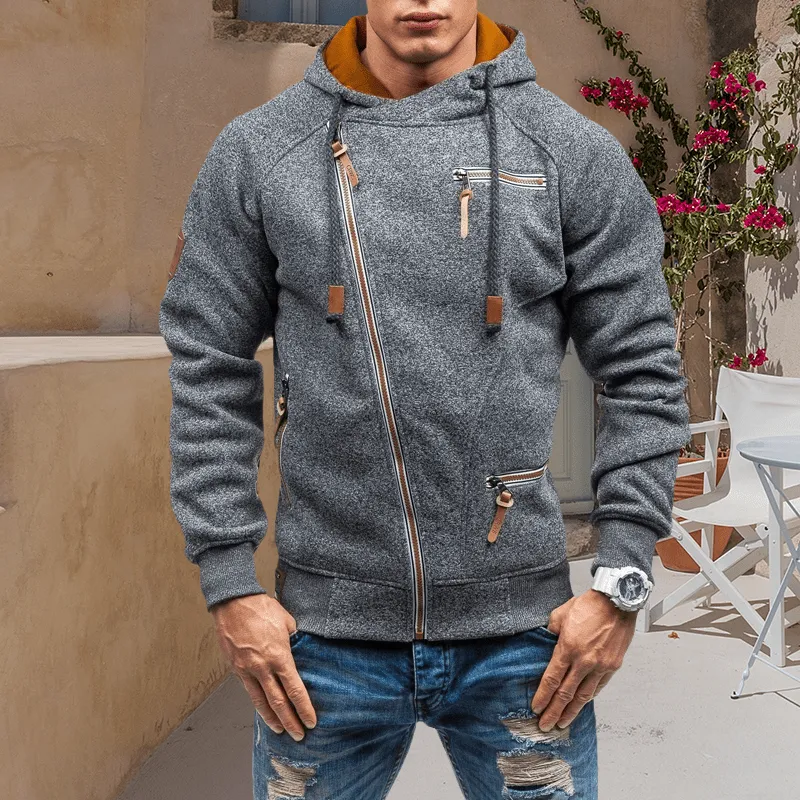 Men's Hooded Side Zip Cationic Sweatshirt