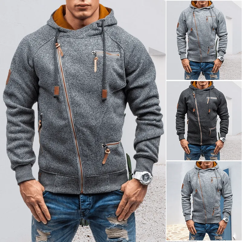 Men's Hooded Side Zip Cationic Sweatshirt