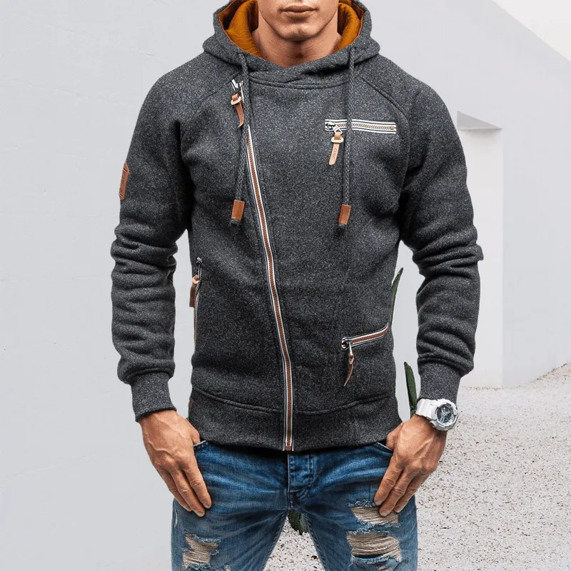 Men's Hooded Side Zip Cationic Sweatshirt