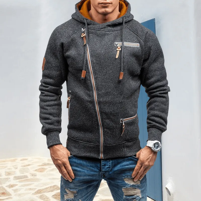 Men's Hooded Side Zip Cationic Sweatshirt