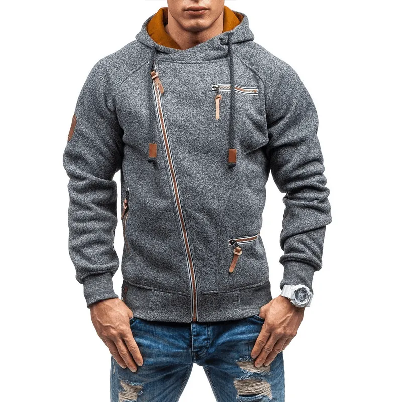 Men's Hooded Side Zip Cationic Sweatshirt