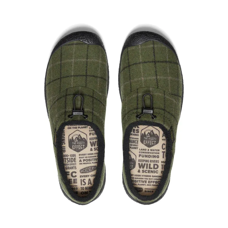 Men's Keen Howser III Slide Color: Dark Olive Plaid