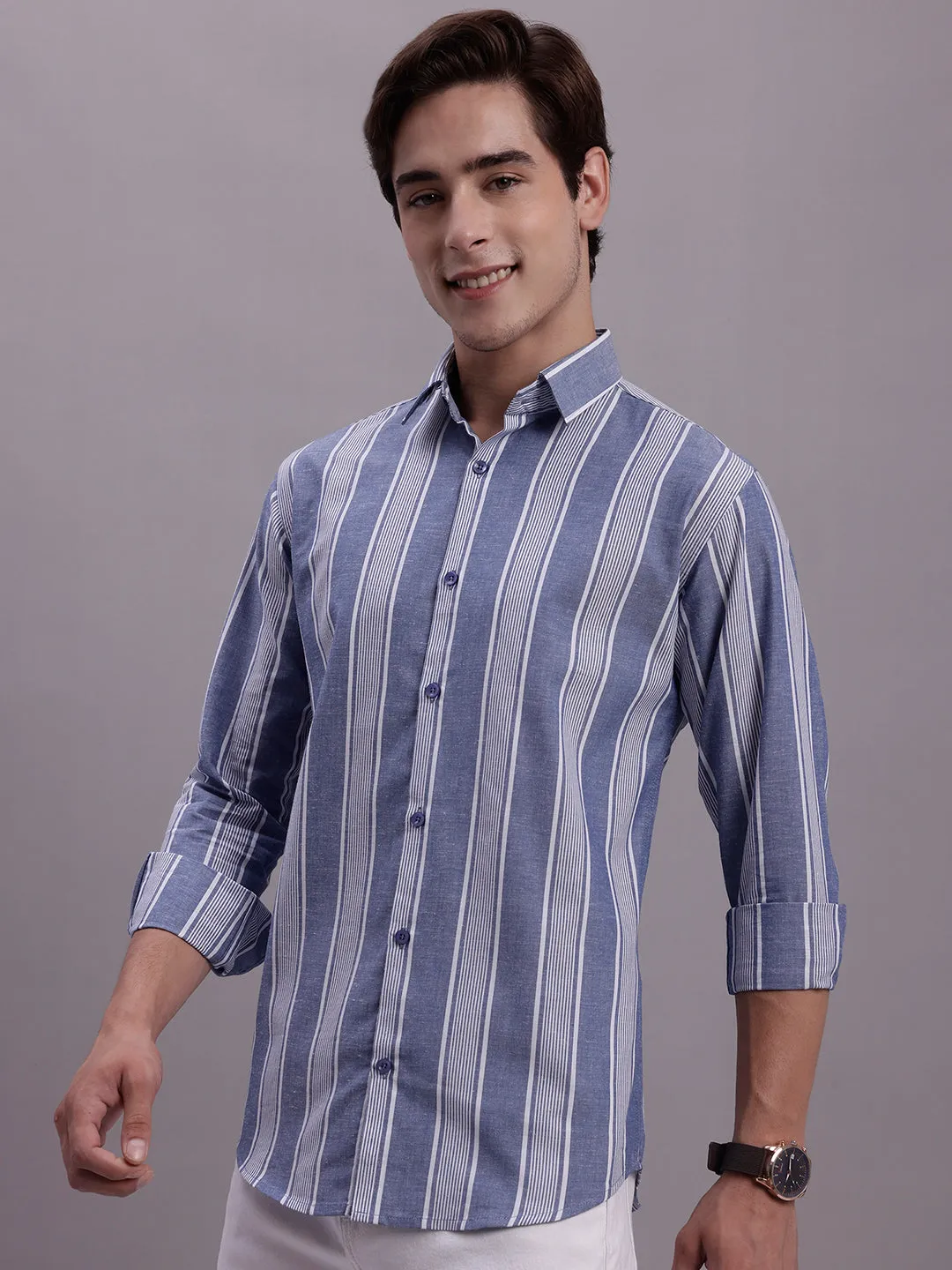 Men'S Striped Casual Shirt