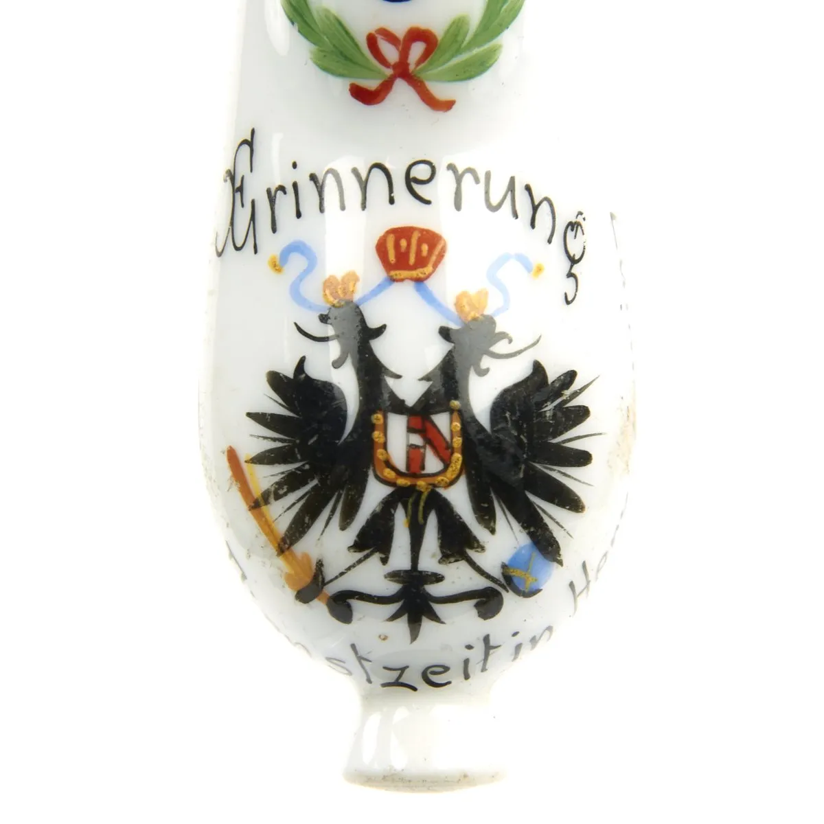 Original Imperial German WWI Regimental Porcelain and Wood Smoking Pipe Set