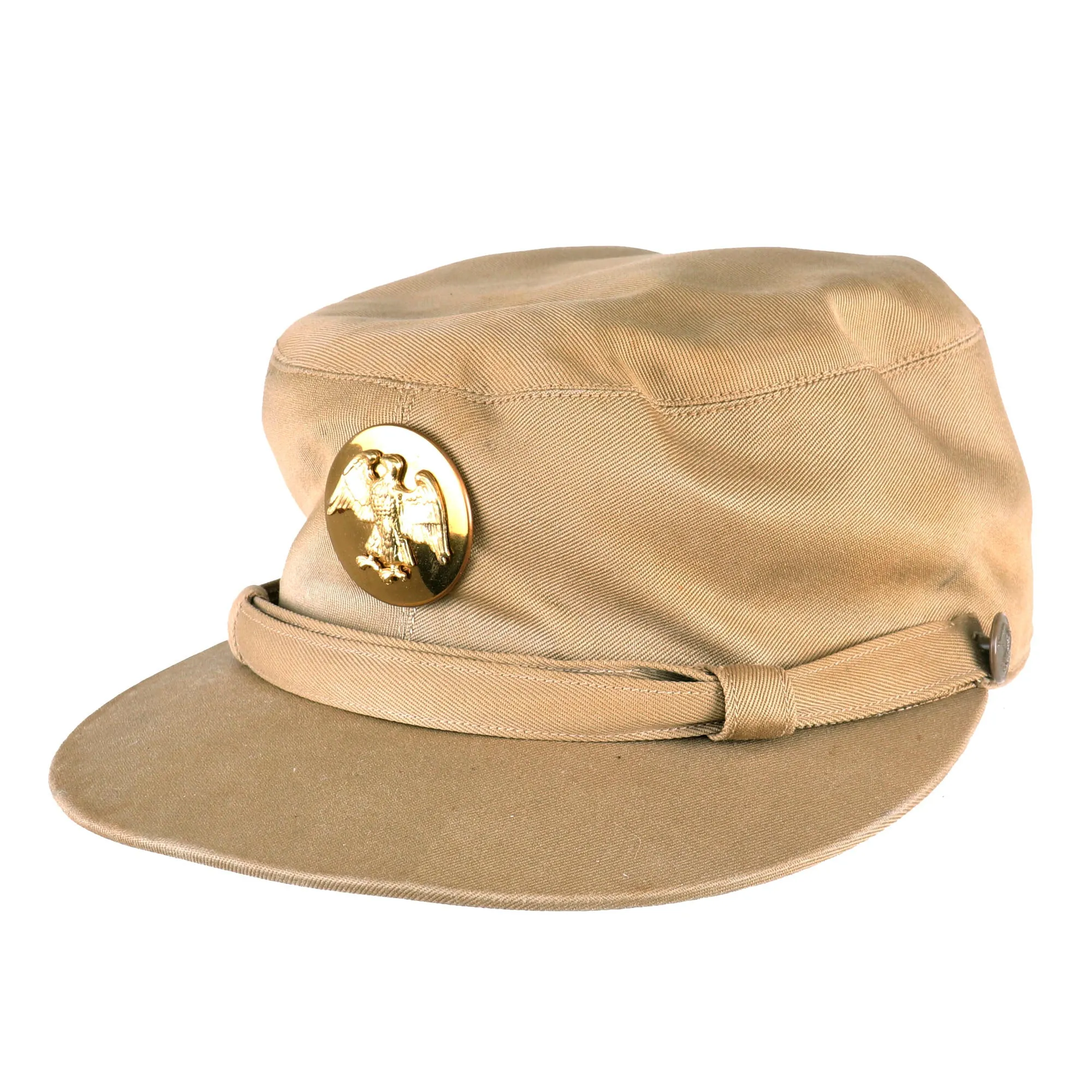 Original U.S. WWII Early War “Summer Khaki” Women's Army Corps WAC Hobby Hat - Laundry Number Marked For Maria G. Gutierrez