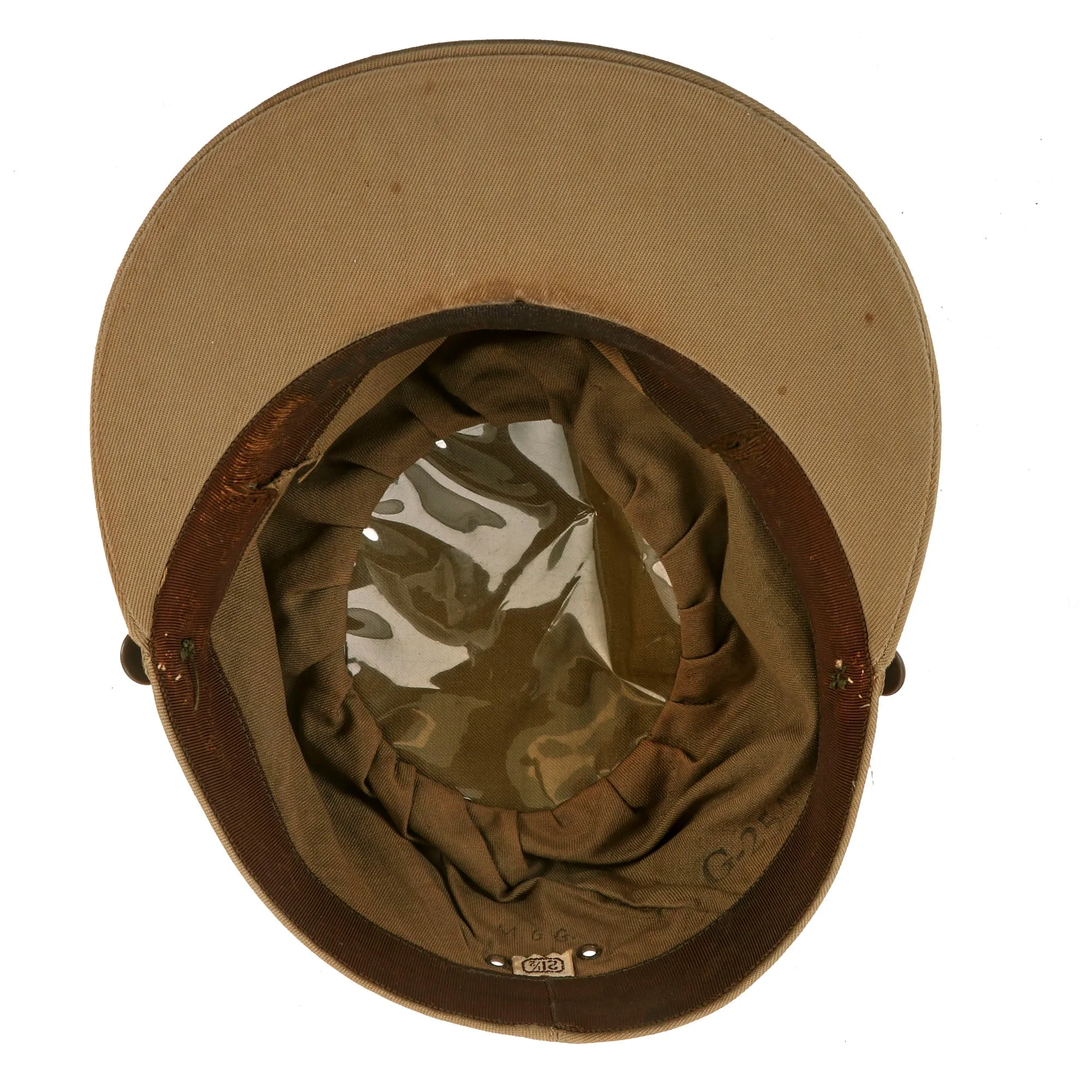 Original U.S. WWII Early War “Summer Khaki” Women's Army Corps WAC Hobby Hat - Laundry Number Marked For Maria G. Gutierrez