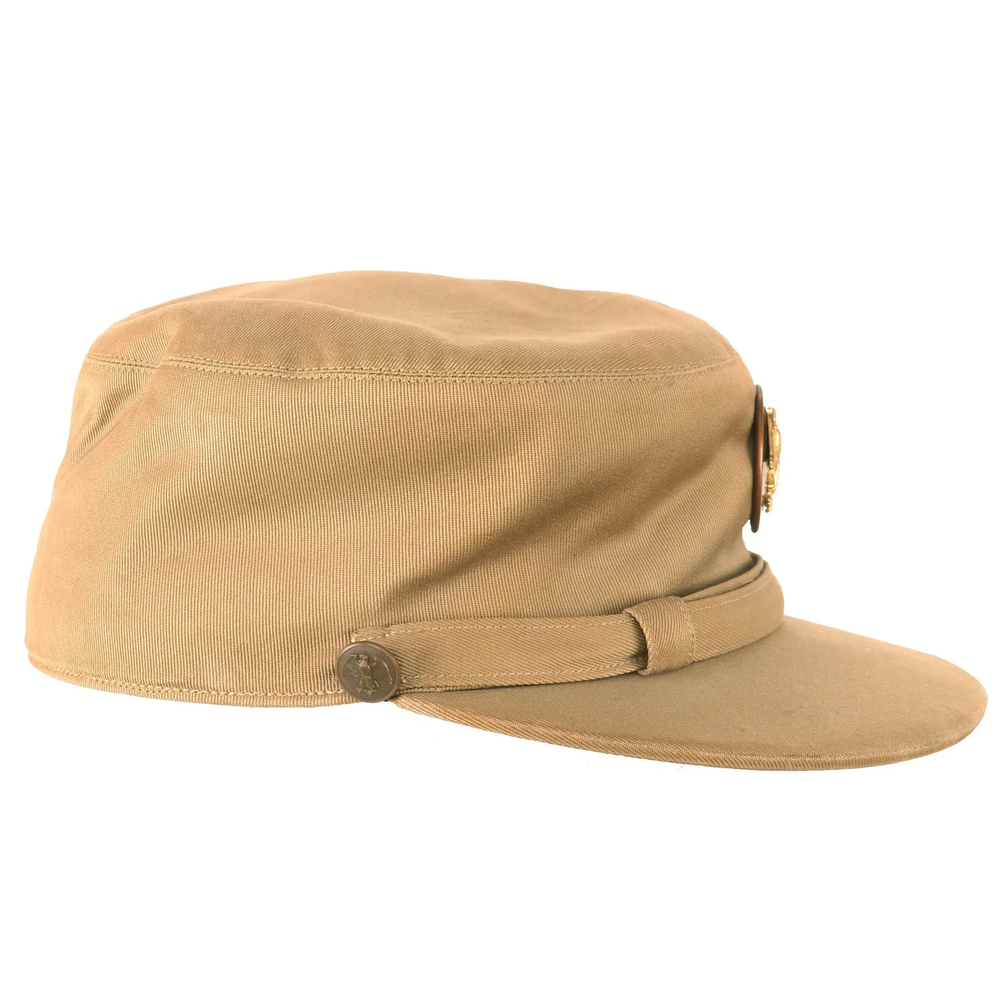 Original U.S. WWII Early War “Summer Khaki” Women's Army Corps WAC Hobby Hat - Laundry Number Marked For Maria G. Gutierrez