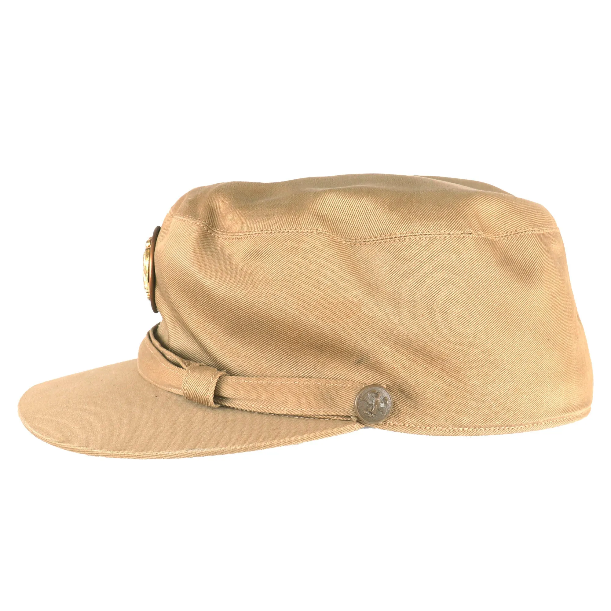 Original U.S. WWII Early War “Summer Khaki” Women's Army Corps WAC Hobby Hat - Laundry Number Marked For Maria G. Gutierrez