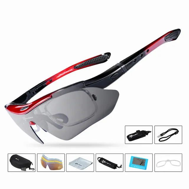 Polarized Cycling Glasses 5 Lens Clear Bike Glasses Eyewear UV400 Proof Outdoor Sport Sunglasses Men Women Oculos Gafas Ciclismo