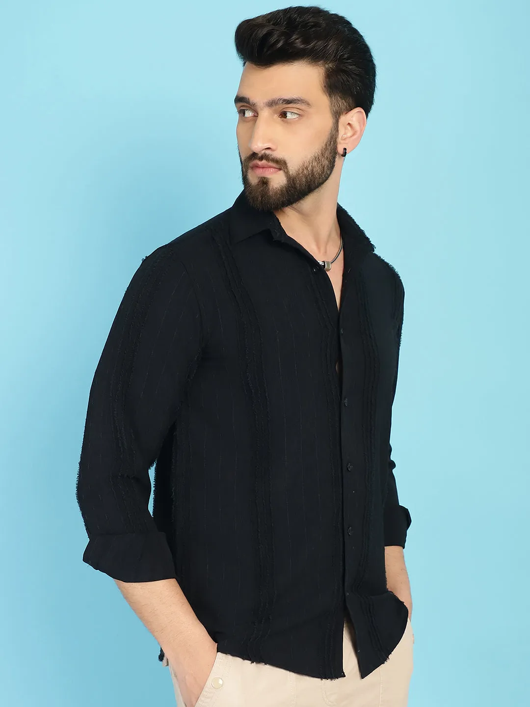 Self Design Casual Shirt For Mens