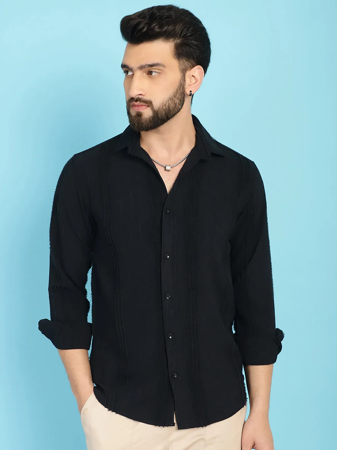 Self Design Casual Shirt For Mens