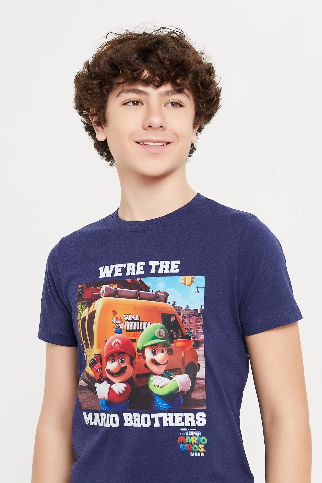 Senior Boys Navy Mario T-Shirt