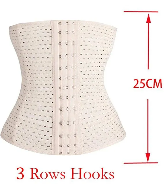 Top Body Shaper Waist Trainer Corset Women Cincher Post-baby Control Underbust Breathable slim Shapewear Hot Belt Black beige