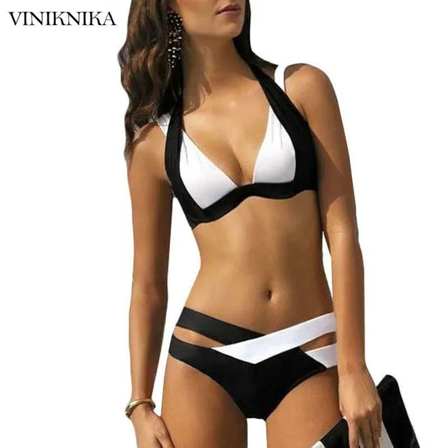 VINIKNIKA 2017 new split color female swimsuit cross sexy bikini ladies swimwear Top Beach wear Bathing Suits maillot de bain