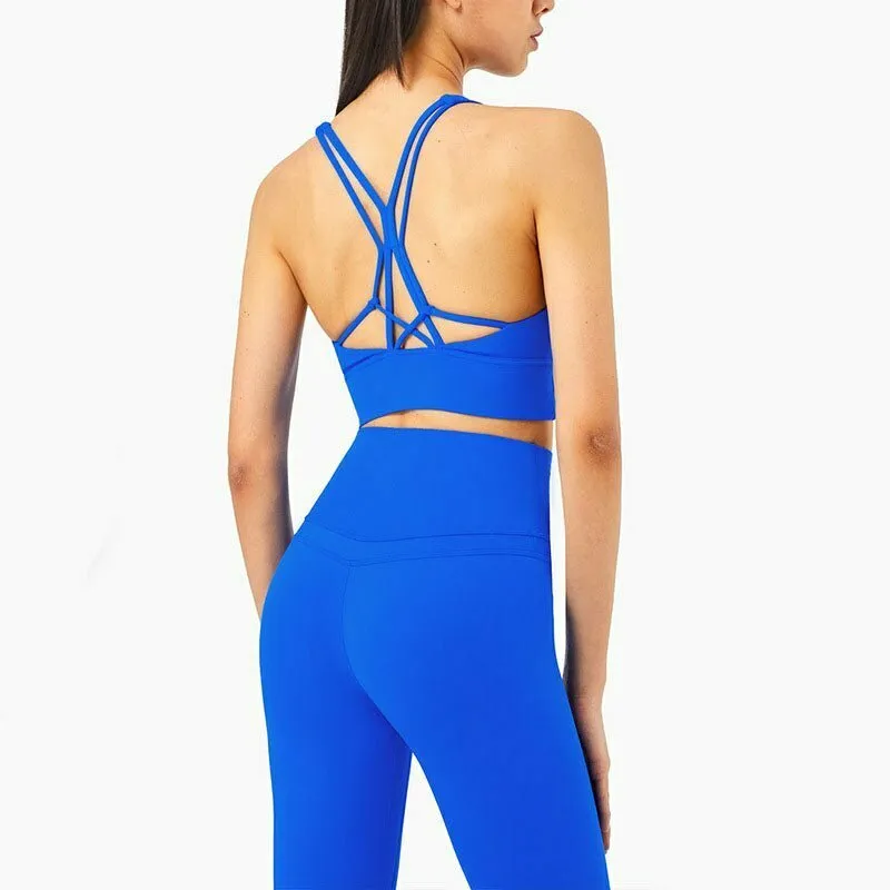 wholesale Cross Back Yoga Bra Sports Top Sexy V Collar