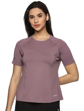 Women Breathable Quick Dry Kooltex Regular Fit Sports T-Shirt (Plum)