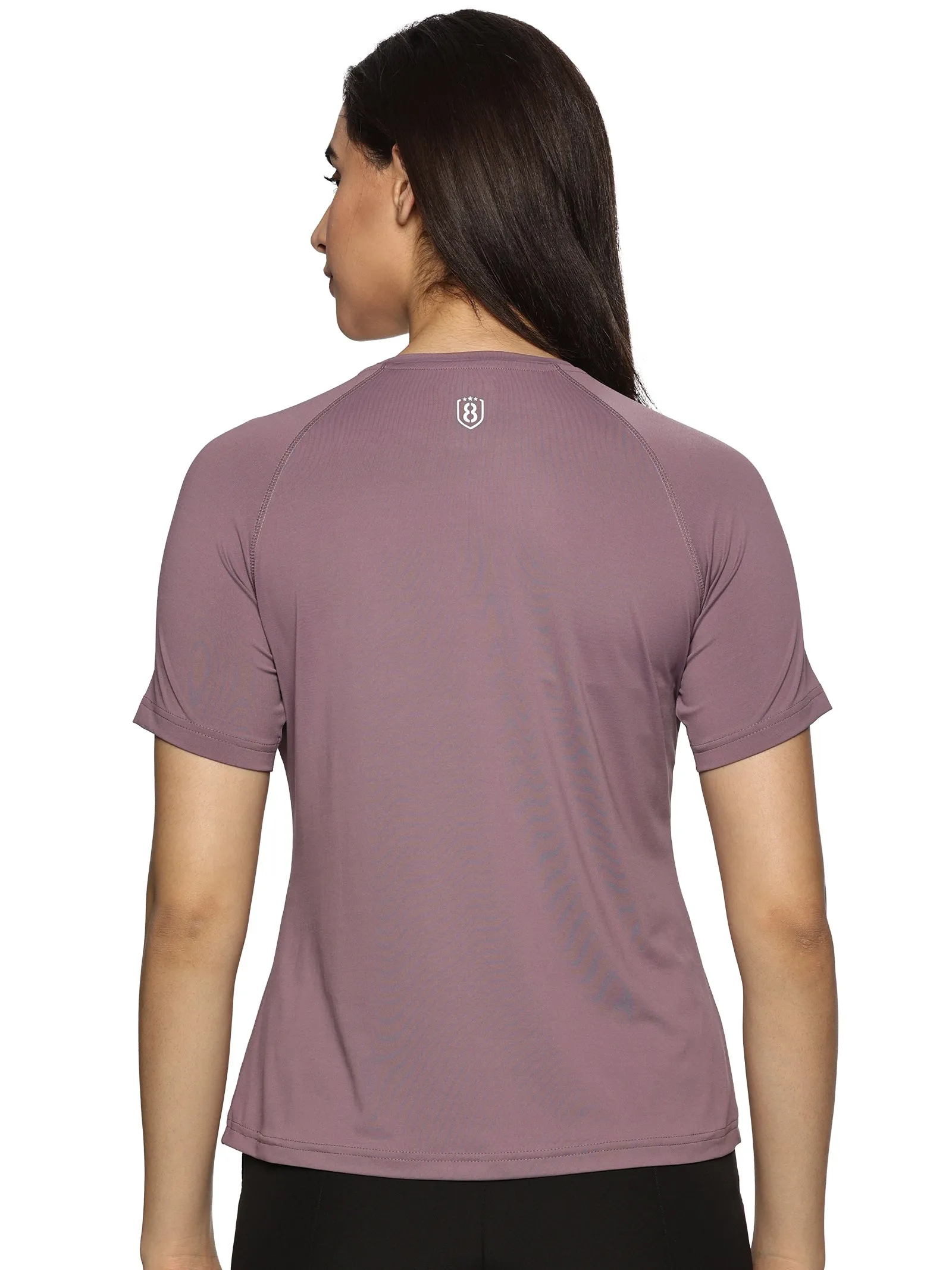 Women Breathable Quick Dry Kooltex Regular Fit Sports T-Shirt (Plum)